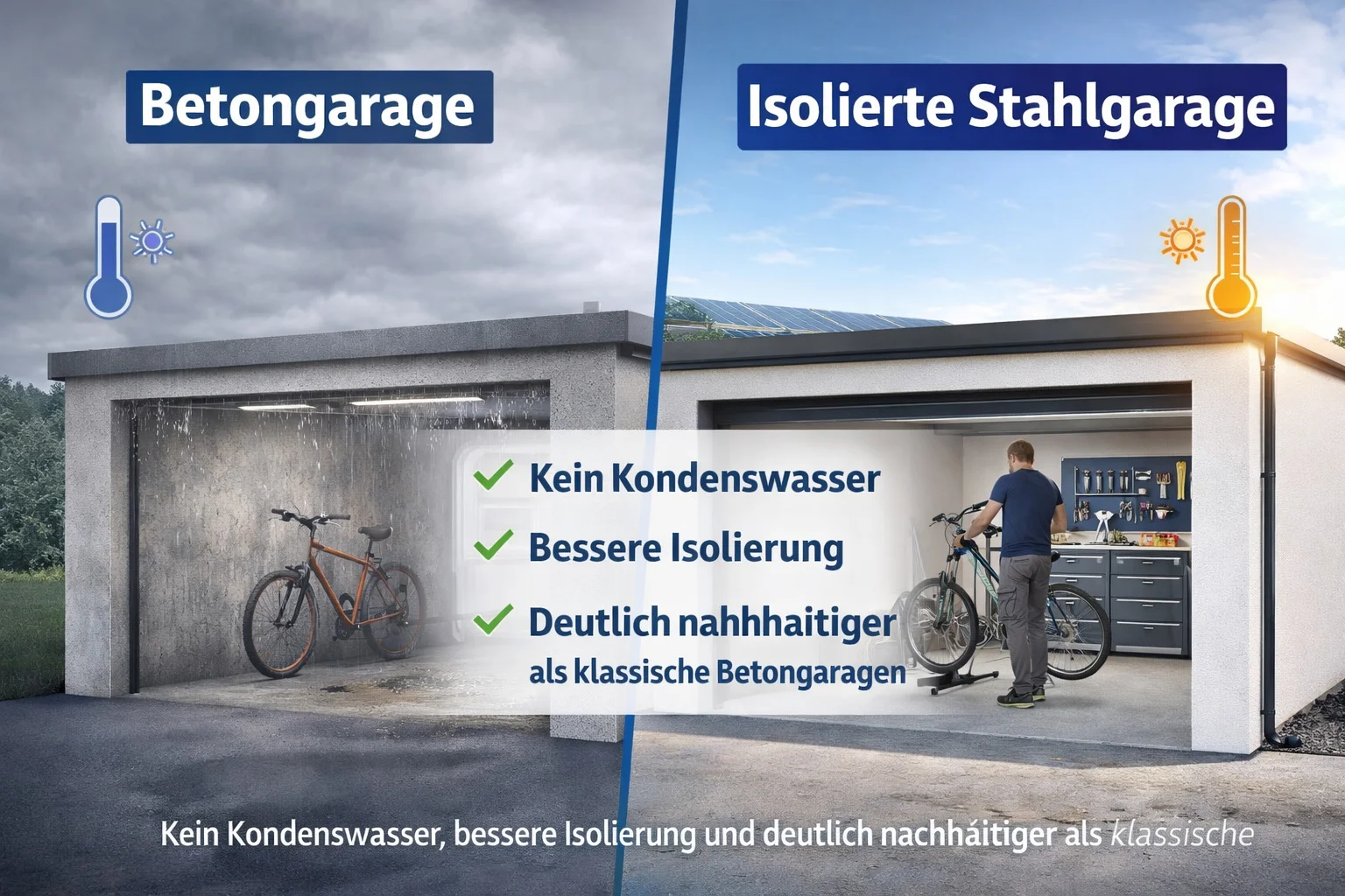 Betongarage oder Isolierte Fertiggarage